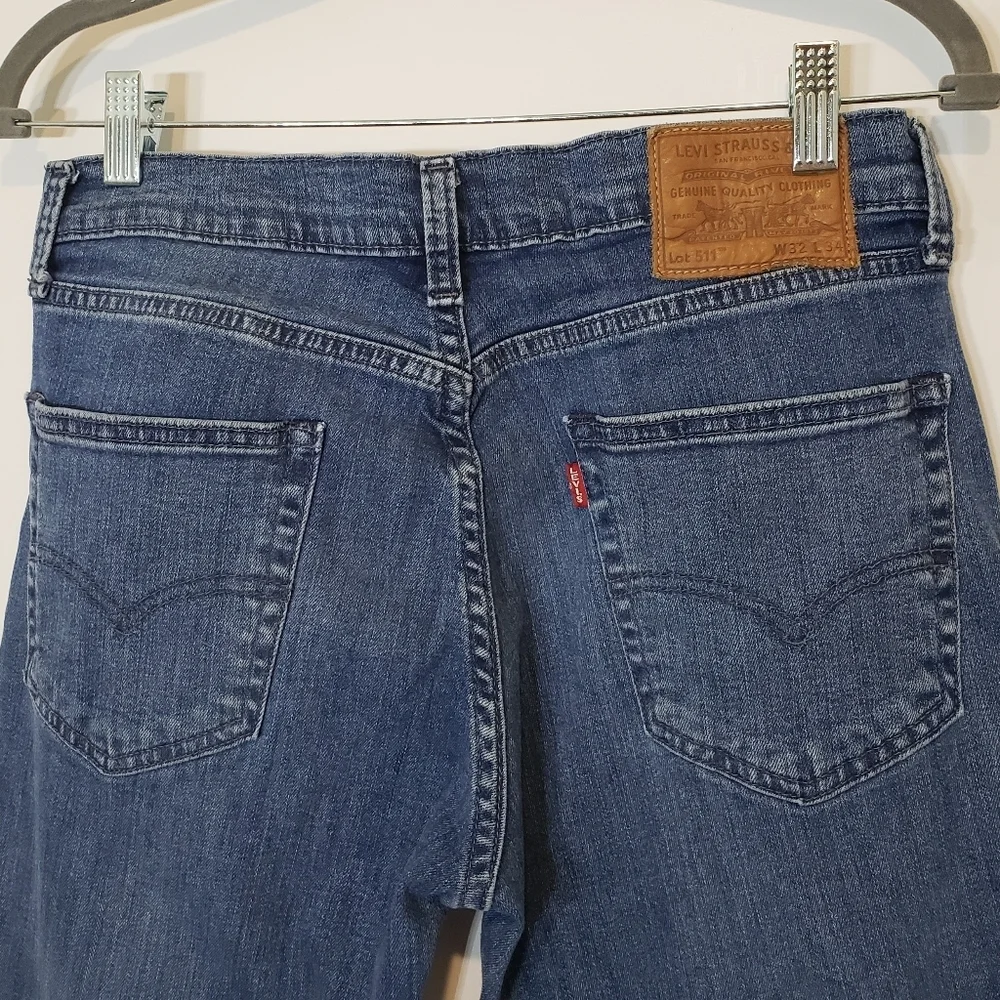 Levi's 511 Big E Slim Fit Mid Rise Stretch 32 x 31.5 REAL SIZE Vintage
